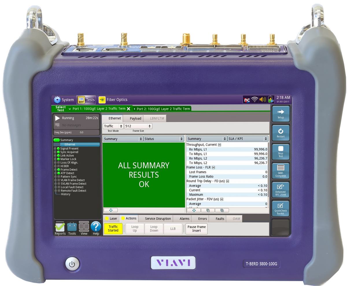 唯亚威VIAVI MTS 5800-100G 全功能手持式网络和光纤测试